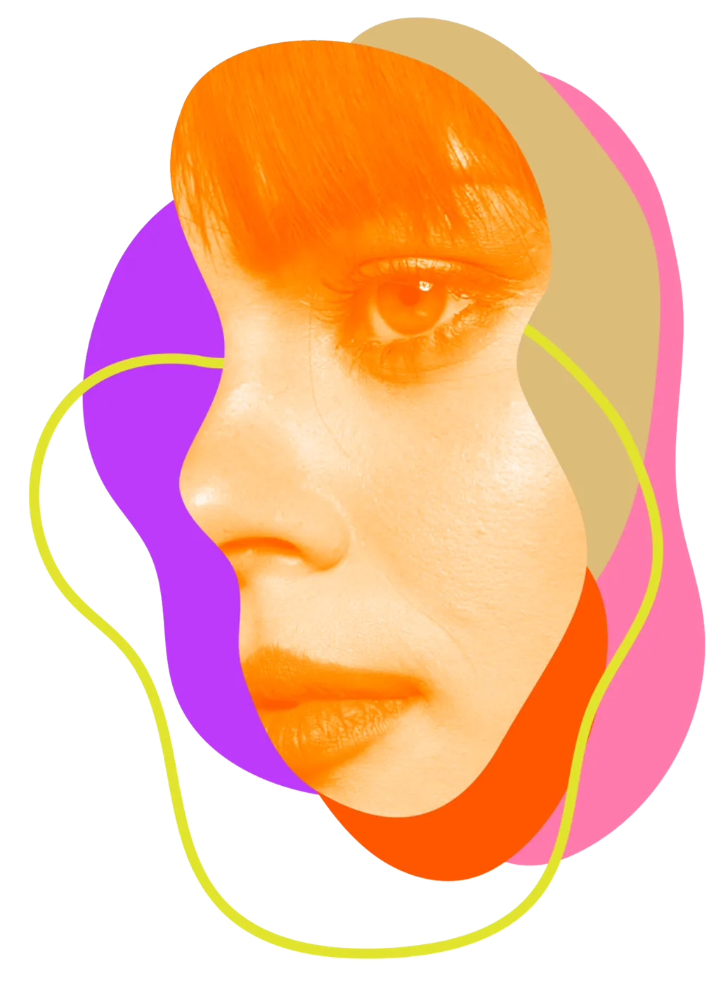 Collage face illustration